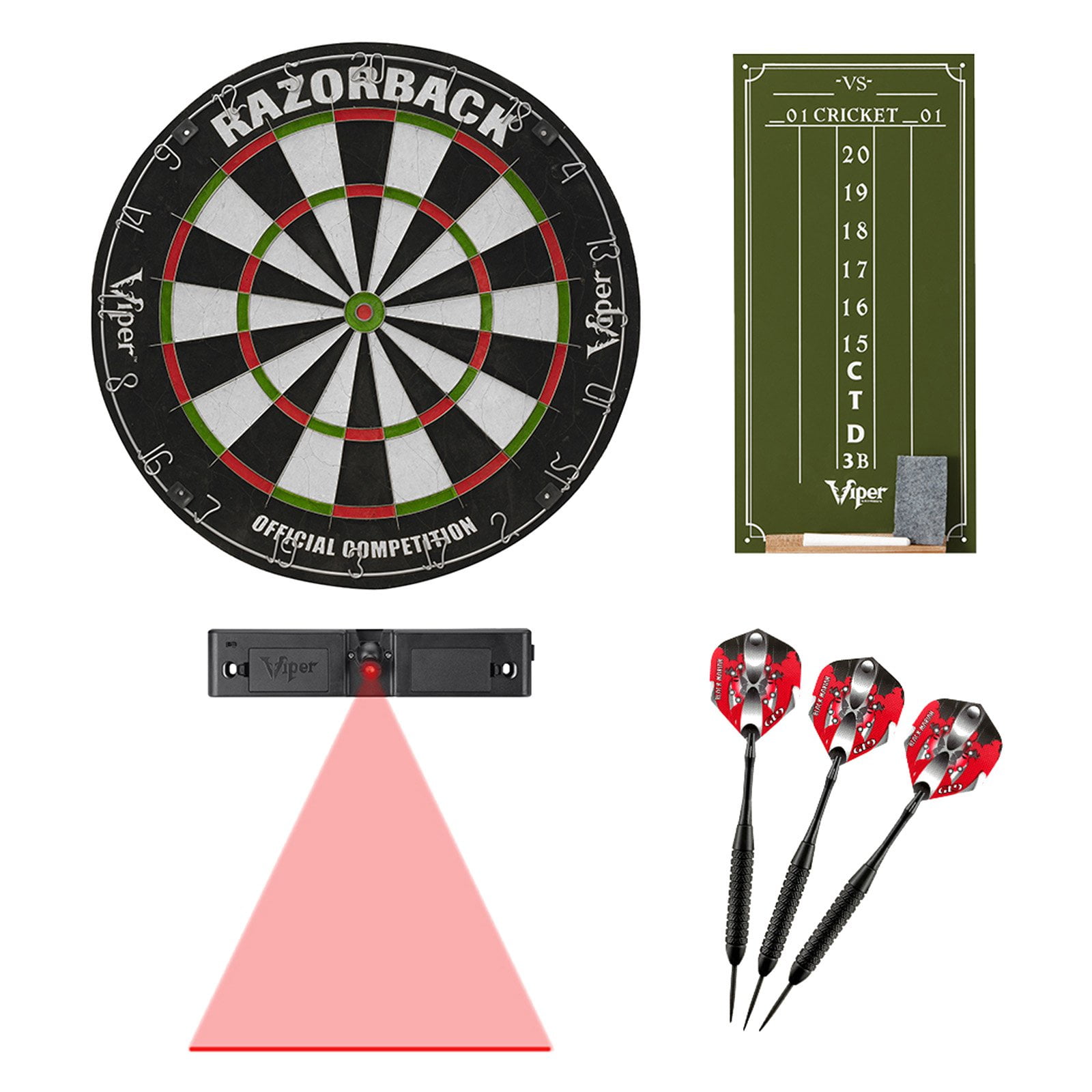 NEW DARTS LIFE 32冊 Viper Shot King Dartboard Set - Steel Tip, Staple-Free