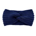 thumbnail image 1 of Womens Winter Headband Windproof Knitted Protector Decoration. Multicolor Elastic Crocheted Ear Warmers Simple Style Decoration Hair Styling Accessories for Women Navy, 1 of 6