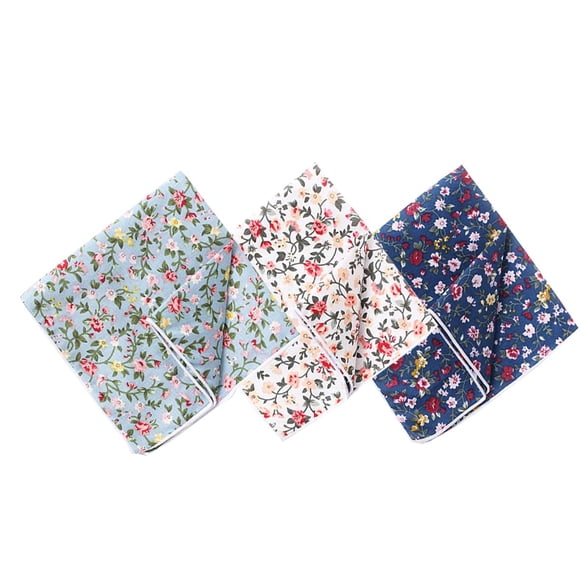 Mouchoir en Coton Floral pour Hommes avec Poche Carrée