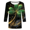 thumbnail image 5 of Odbmxy St Patty Day Shirts for Women Shamrock 3/4 Sleeve T Shirts for Women Trendy Casual Loose Everyday Breathable Tops,3XL, 5 of 5