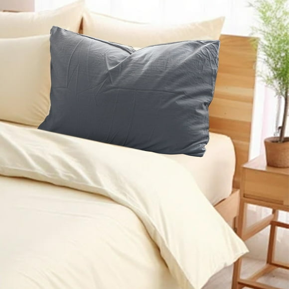 Pillow Case Without Printing Japanese Style Washed Pillow Head Cover Bedding Solid Color Clear and Multi-color Selection Elegant and Not Clear
