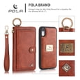 thumbnail image 2 of iPhone XR Leather Flip Case Cover,iPhone XR Zipper Wallet Case for Women and Men, Dteck [14 Card Holder][Zipper][Magnetic Detachable] Wallet Folio Case Leather Pouch for iPhone XR 6.1 inch, Brown, 2 of 10