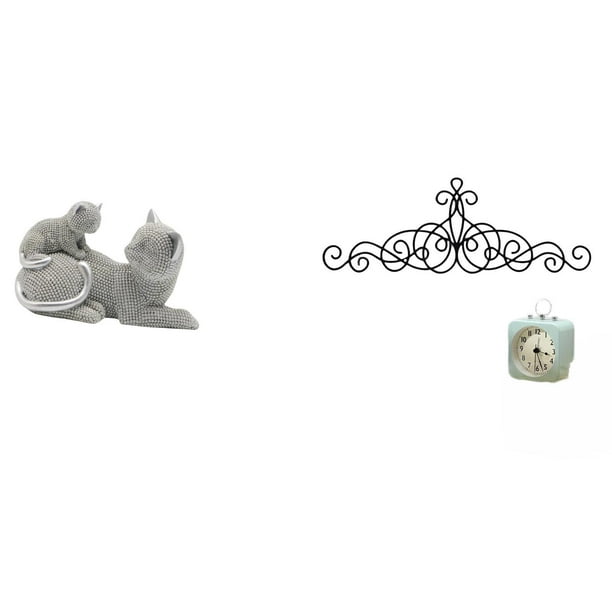 Escultura de gato, adorno de mesa, artesanía, figura decorativa, estatua de animal, pergamino, arte de pared, decoración, arte de pared de metal, plac