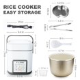 thumbnail image 3 of TLOG Mini Rice Cooker 2.5 Cups Uncooked, Healthy Ceramic Coating Portable Cooker, 1.2L Travel Small for 1-3 People, Personal maker, Food Steamer, 12, 3 of 7
