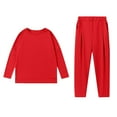 thumbnail image 3 of VBTAPA Womens Solid Sweatsuit Long Sleeve Track Suit Sets Crewneck Top and Sweatpants 2 Piece Set 2025 Fall Winter Outfits Prime Sales Today Red XXL, 3 of 7