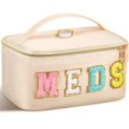 thumbnail image 1 of Bolsa de almacenamiento para cosméticos y artículos de tocador Geetery Chenille Letter Beige, 1 of 7