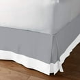 thumbnail image 2 of Luxury 1 Piece Split Corner Two Tone Tailored Bed Skirt, Twin XL Size 15 Inch Deep Pocket, 100% Egyptian Cotton, 800 Thread Count, Solid White/Silver Color., 2 of 3