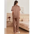 thumbnail image 2 of EKOUAER Silk Pajamas Set for Women Soft Satin Pajama Sets 2 Piece Satin Pj Pants Set, 2 of 6