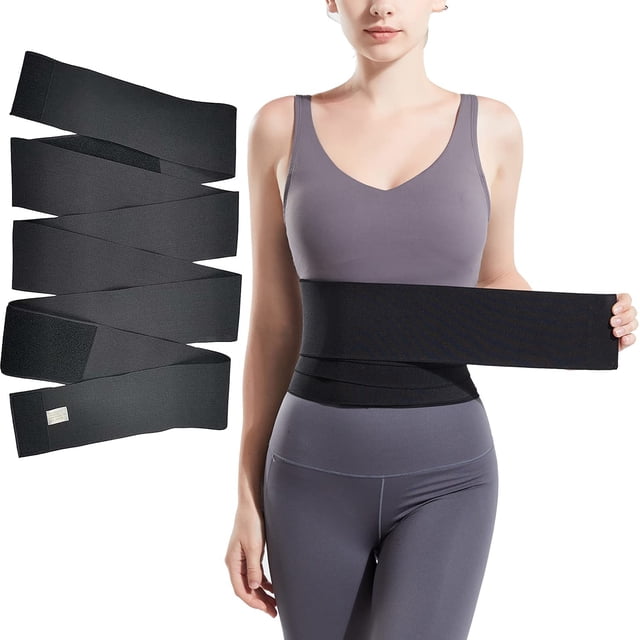 Cinturón de envoltura de barriga adelgazante para mujer, cinta de entrenamiento de cintura de envoltura invisible, cinturón de soporte lumbar envuelto, espalda cómoda ajustable B Adepaton SM-130