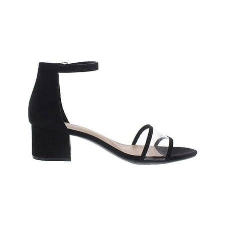 JOURNEE COLLECTION Womens Blush Pink T-Strap Embellished Denali Round Toe Block Heel Buckle Dress Sandals Shoes
