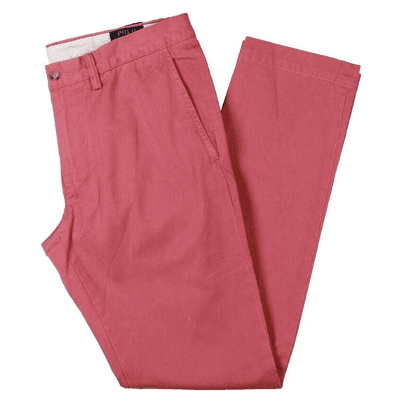 Polo Ralph Lauren Mens Logo Mid-Rise Chino Pants, Red, 40X30