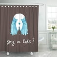 thumbnail image 1 of ABPHQTO Changeling gato perro ilusiones ópticas acuarela doblemente encantadora cortina de ducha de baño creativa 165x180 cm, 1 of 2