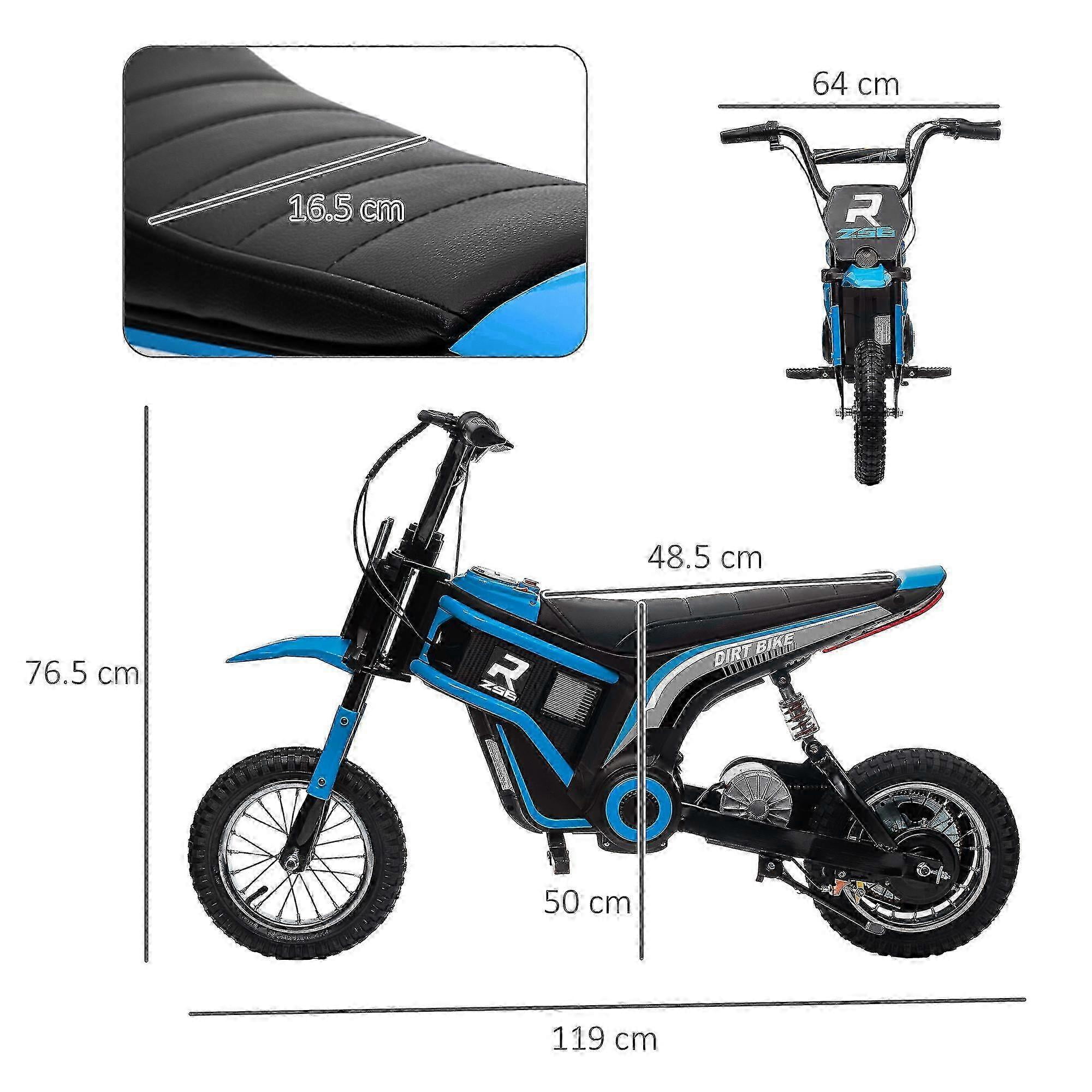 HOMCOM 24V Kids Electric Motorbike with Twist Grip Throttle Music Horn Blue Walmart