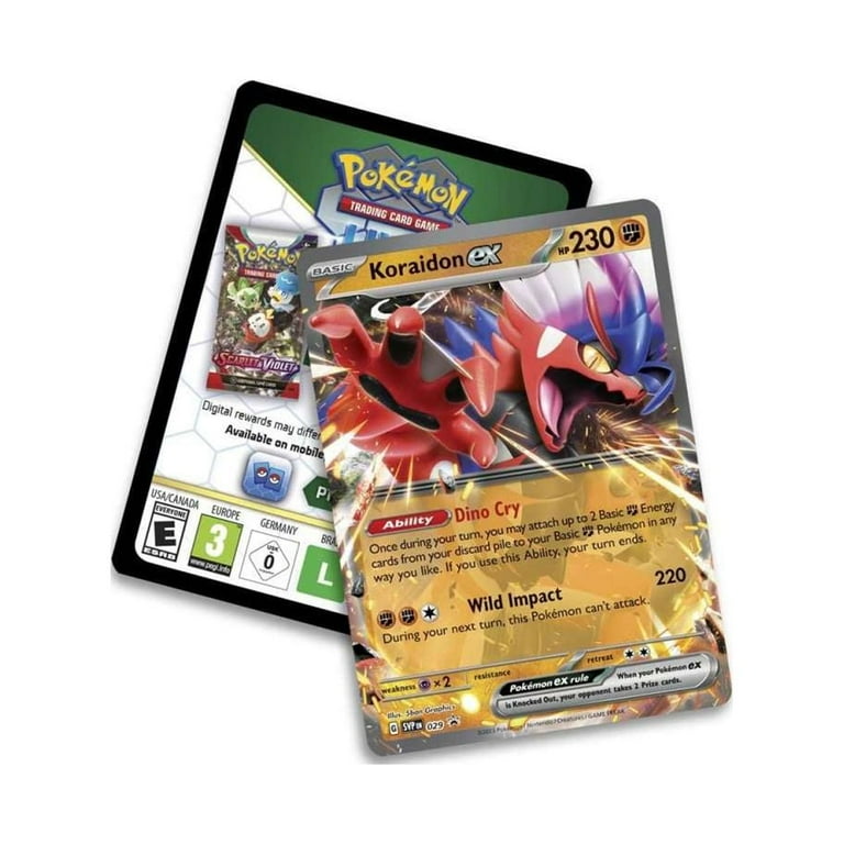 Pokemon Paldea Legends Koraidon ex Tin (5 Booster Packs,1 Promo Foil Card &  More) 