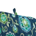 thumbnail image 6 of Jordan Manufacturing 74" x 22" Fanfare Capri Blue Floral Rectangular Outdoor Chaise Lounge Cushion with Ties and Hanger Loop, 6 of 14
