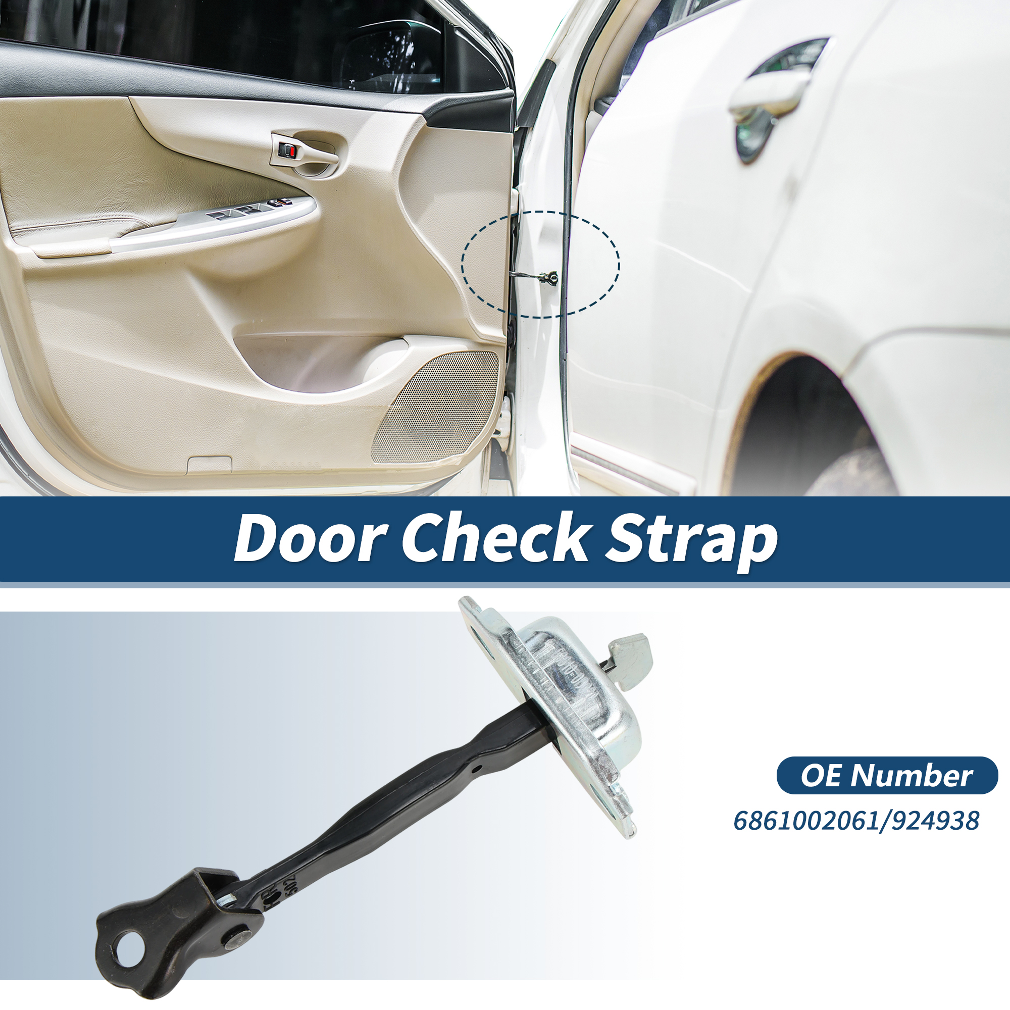 Unique Bargains Front Right Door Check for Toyota Corolla for 2003 and Matrix for 2003