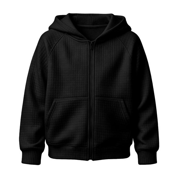 Kids Zip Up Hoodies Fall Sweatshirt Thin Vintage Sweatshirts Cute Cotton Hoodie Athletic Casual Hooded Crewneck Sweatshirt Baggy Hoodies Kids Zipper Front Hoodie Size 120,Black