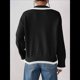 thumbnail image 5 of Suéter Básico con Cuello Alto en V para Mujer, Diseño de Bloques de Color, Moda Invierno Otoño 2025. Negro M, 5 of 9