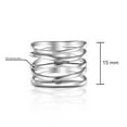 thumbnail image 3 of Wide Five Band Coil Wrap .925 Sterling Silver Ring-5.5, 3 of 6