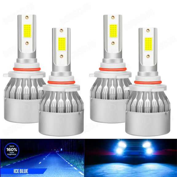 For Toyota RAV4 2009 2010 2011 Combo 4x LED Headlight Bulbs Ice Blue 8000K, 9005 9006