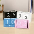thumbnail image 5 of DESTYER Wooden Desktop Block Calendar Shabby Chic Date Home Desk Office Table Decor White, 5 of 7