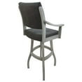 thumbnail image 2 of Casa Counter 26" Solid Wood Bar Stool - NW Elk Charcoal Fabric - Antique White, 2 of 2