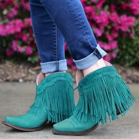 

YOUSNH Ladies Boots Denim Boots Ankle Boots for Women Single Shoes Women s Boots Light Blue 6.5