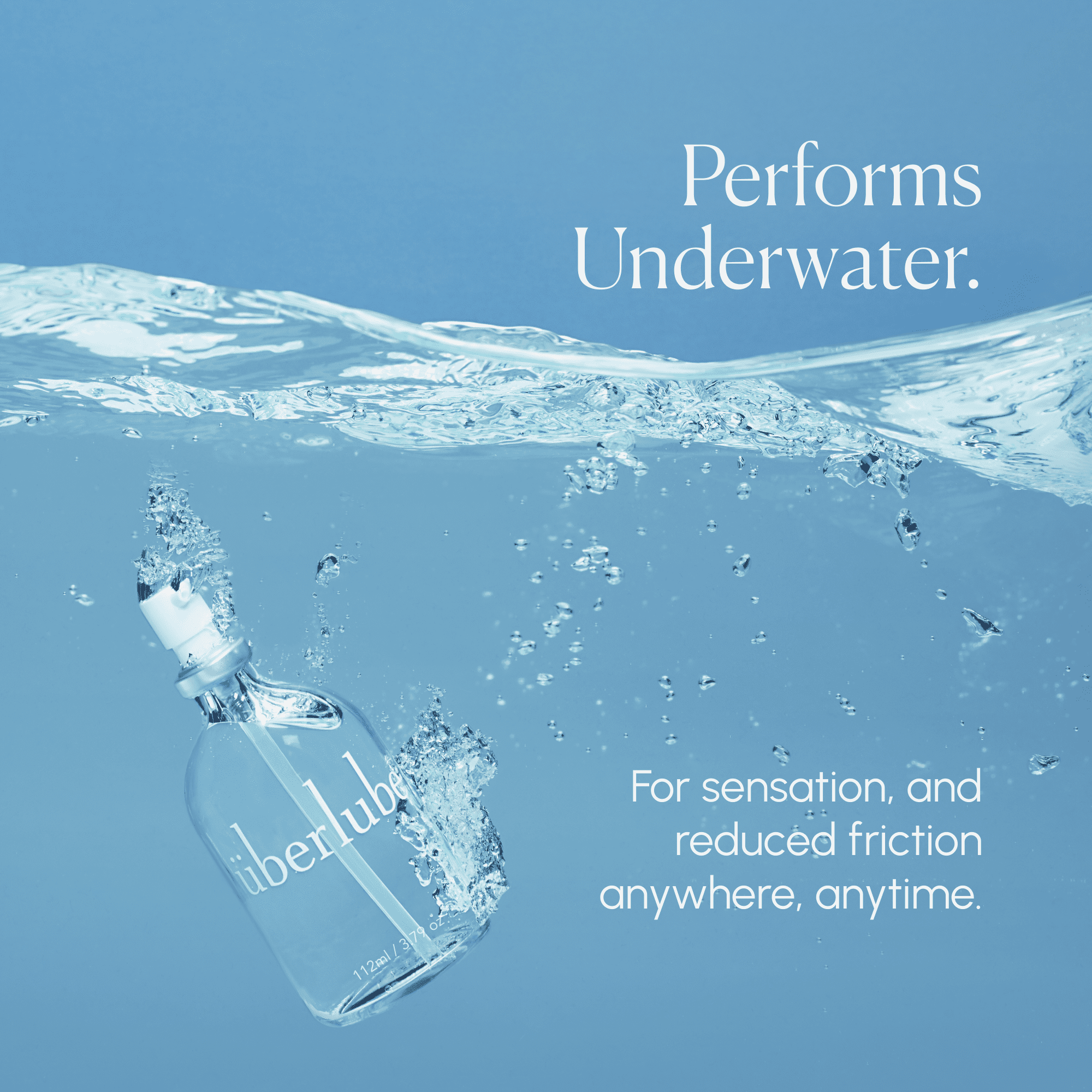 Uberlube Silicone Personal Lubricant Bottle, 112ml, 3.79oz, Unscented, Waterproof, Latex-Safe