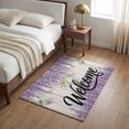 thumbnail image 4 of Entryway Rug 2'x3', Purple Flowers Kitchen Runner Rugs Non-Slip Carpet Mats, Spring Floral Dragonflies Wood Grain Bedside Rugs Runners Washable Floor Carpet for Bathroom Laundry Room, 4 of 8