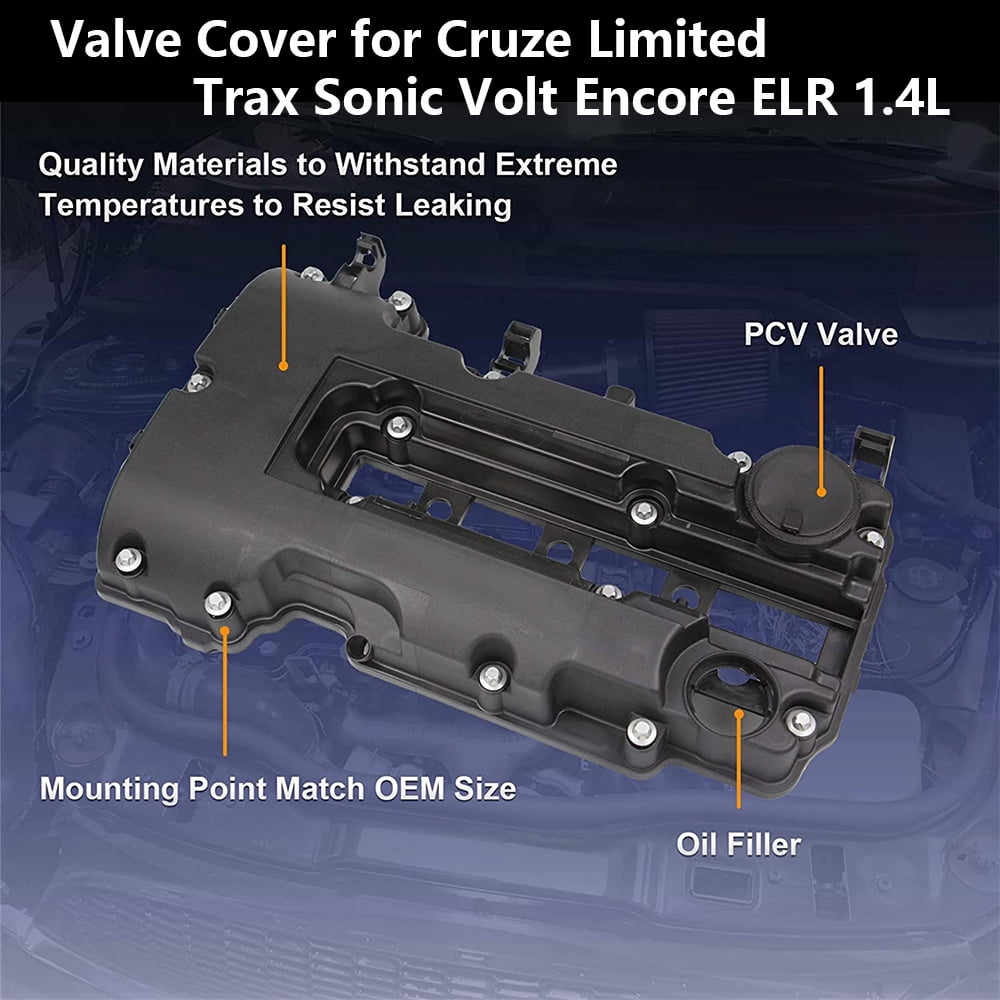 Engine Valve Cover with Gasket Compatible with 2011-2019 Chevy Cruze 1.4L Trax Sonic Volt Buick Encore Cadillac ELR Replace 25198874 55573746