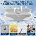 thumbnail image 3 of MOONORAH Cooling Bed Pillow for Neck and Shoulder Pain, Memory Foam Contour Pillow for Side, Back, Stomach Sleepers with Breathable Cooling Cover - Gray & White, 3 of 8