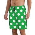 thumbnail image 2 of Rocae Green And White Polka Dot for Men's Beach Shorts Casual Elastic Waist Drawstring Summer Beach Shorts,S-3XL-Medium, 2 of 6
