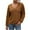 Brown, variant on TKLPEHG Womens Tops Long Sleeve Fall Fashion Solid Color V Neck Tunic Tshirt Casual Loose Comfy Basic Pullover (Brown,L)