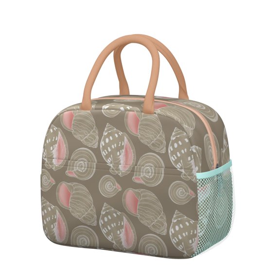 Lunch Bag Lunch Box for Women Reusable Insulated Lunch Bags,Water-Resistant Seashells and Beach Cooler Lunch Tote Bag, Large Capacity for Work Travel Picnic