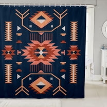 Southwest American Shower Curtain Indian Tribal Aztec Style Waterproof Curtain Vintage Navy Blue Red Bathroom Curtain for Kids Teens Adults Room Decor Abstract Art Bath Curtain,12 Hooks,72" Wx72 L