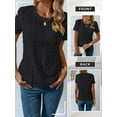 thumbnail image 7 of STARVNC Women Crew Neck Short Sleeve Lace Blouse, 7 of 7