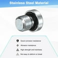 thumbnail image 2 of Uxcell 2-Pack M12x1mm Inner Hex Head Pipe Fitting Plug, Stainless Steel Sensor Socket Plug with Seal O-Ring Sealing Screw, 2 of 6