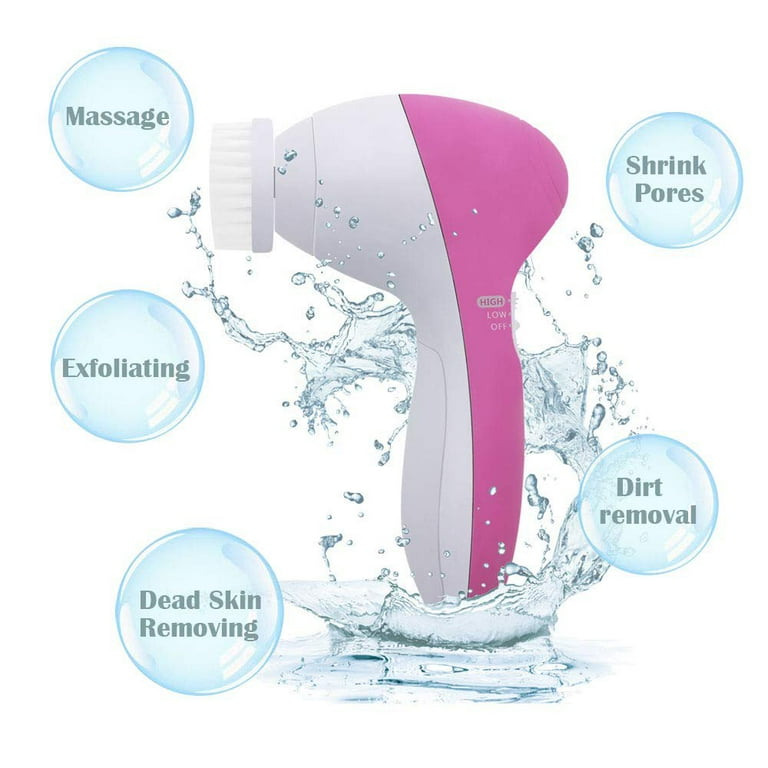 1 Set Facial Cleansing Brush,5 in 1 Electric Face Cleansing