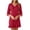 Red, variant on Women's Summer Nightshirts Solid Color Lace Soft Lightweight V Neck 3/4 Sleeve Sleeping Sleepdress