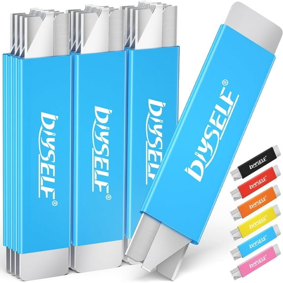 DIYSELF Utility Knife, 12 Pack Box Cutter Retractable with Single Edge Razor Blade