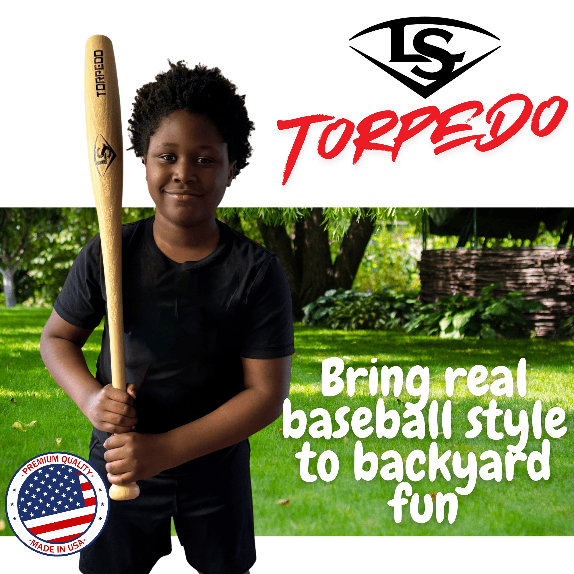 Louisville Slugger Torpedo Plastic Bat and Ball Set, Backyard & Youth Baseball Play