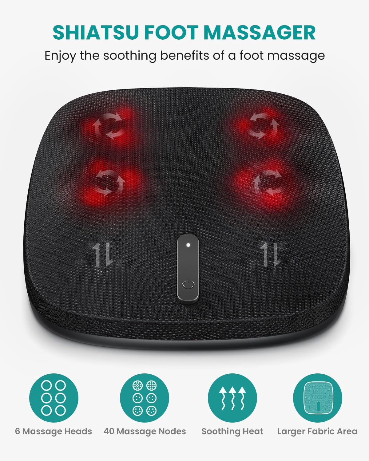 Nekteck Shiatsu Foot Massager with Heat, Electric Feet Massager Machine with Deep Kneading, Rolling&Scraping, for Plantar Fasciitis Pain Relief, Foot Warmer for Home Office, Gifts for Women Men