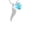 Hot Blue, variant on Good Luck Italian Horn - Green Crystal Heart Sophia Necklace, 18"+1"