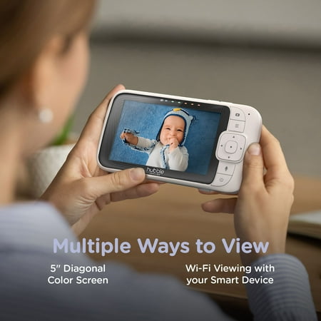 Hubble Nursery Pal Link Premium Smart Wi-Fi Enabled Baby Monitor with 5-inch HD Color Parent Unit Viewer