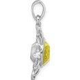 thumbnail image 2 of Sterling Silver Rhodium-Plated Polished Yellow Crystal Sun Pendant Material Primary Purity Sculptural Unique Delicate Perfect for adding elegance to any outfit, 2 of 2