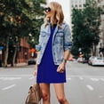 thumbnail image 4 of Fotbe Navy Vestido de Verano sin Mangas para Mujer – Vestido Midi Línea A, Estilo Camiseta Floral, Vestido Playero Casual y Fluido, 4 of 7