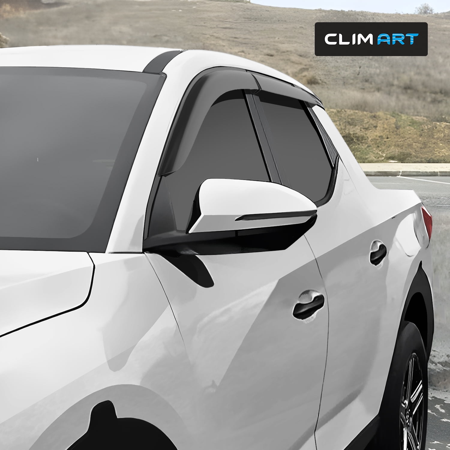 CLIM ART Incredibly Durable Rain Guards for Hyundai Santa Cruz 2022-2026, Original Tape-on Window Deflectors, Vent Deflector, Window Visors, Car Accessories, 4pcs. - 422280