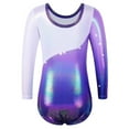 thumbnail image 3 of BAOHULU 3/4 Sleeve Gymnastics Leotard Athletic Purple Ballet Dance Clothes, 3 of 5