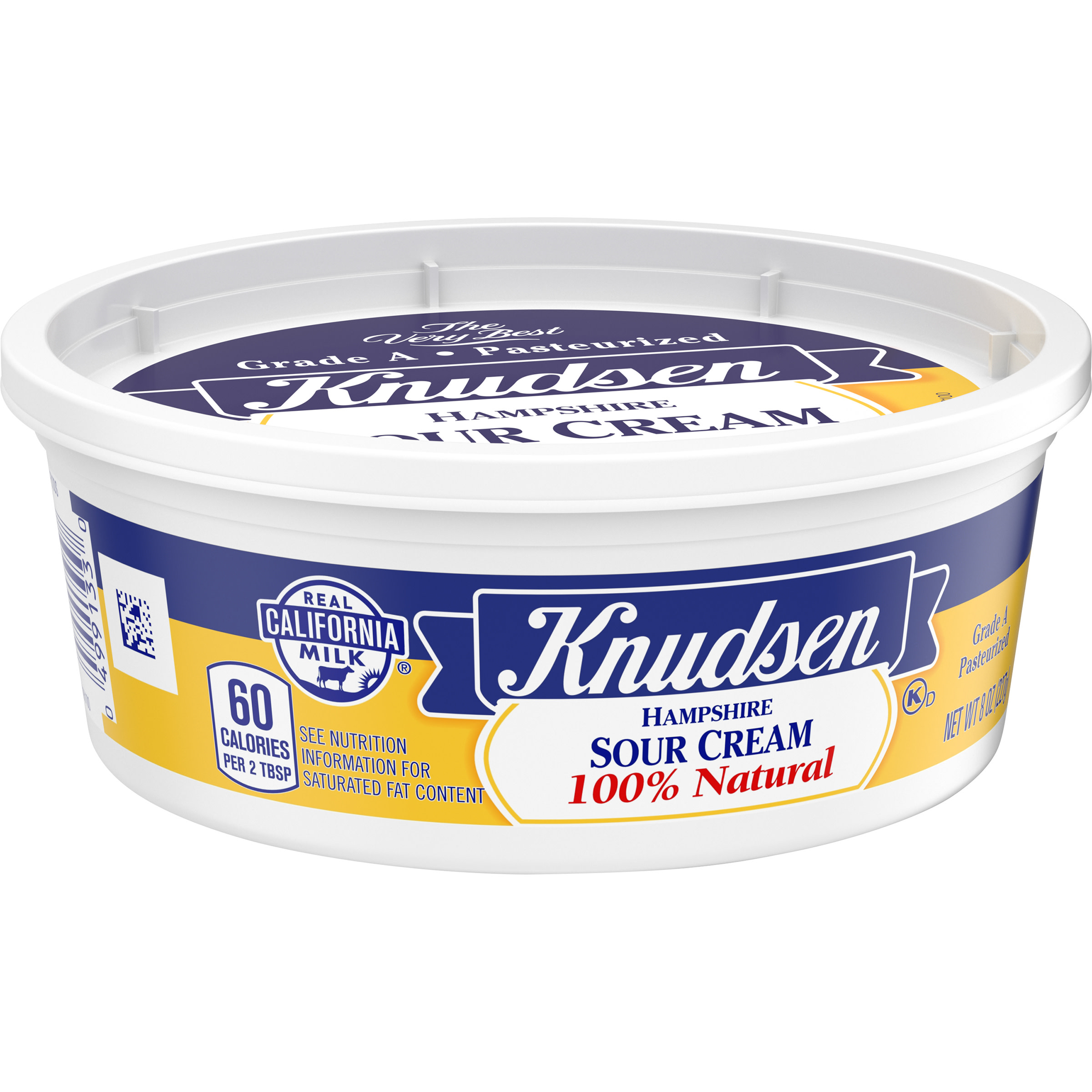 Knudsen Hampshire 100 Natural Sour Cream, 8 oz Tub