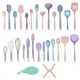 thumbnail image 4 of Utensilios de cocina de silicona, espátula de cocina de cinco piezas, cuchara sopera, juego de espátula de silicona multifuncional para cocinar, 4 of 4
